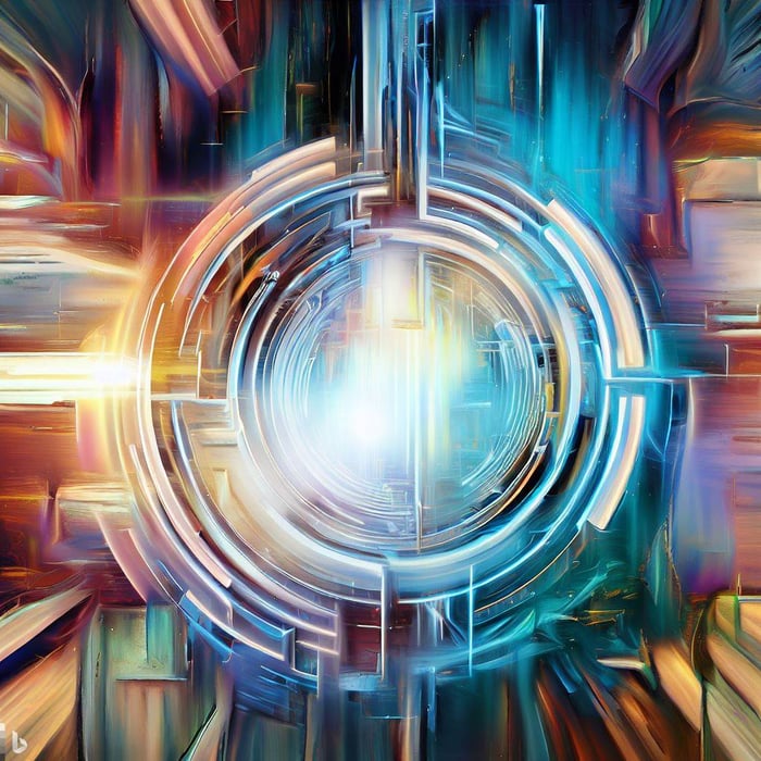 AI generated image of an artistic depiction of digital transformation